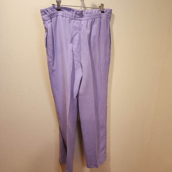 Silk Collection by Harve Benard Lavander 100% Silk Straight legs pants  size 6 - Picture 8 of 9
